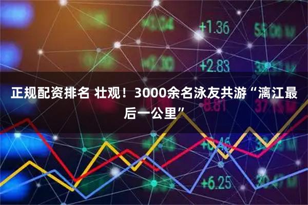 正规配资排名 壮观！3000余名泳友共游“漓江最后一公里”