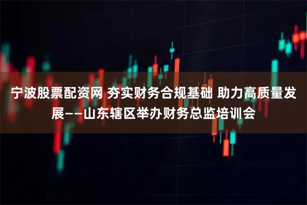 宁波股票配资网 夯实财务合规基础 助力高质量发展——山东辖区举办财务总监培训会